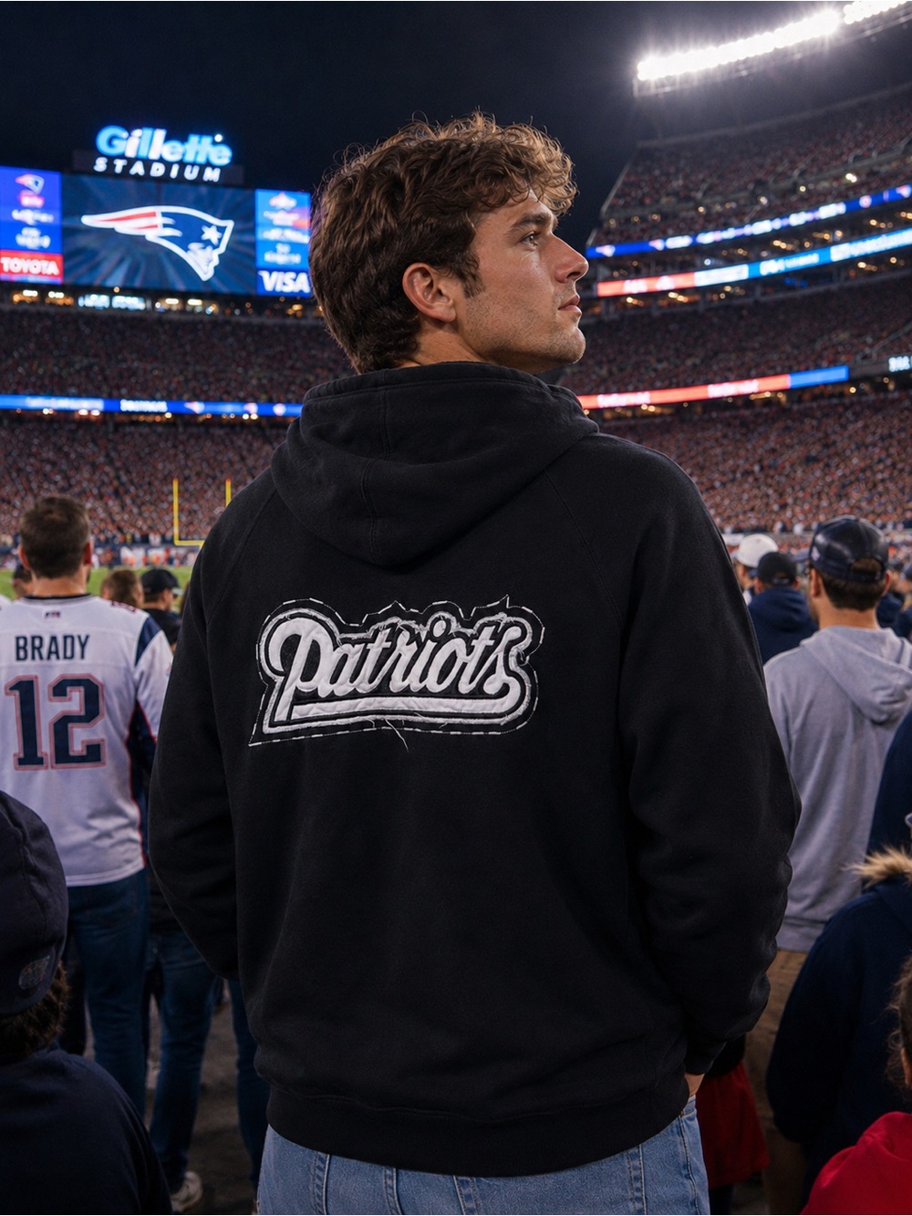 Black Patriots Script Zip up Hoodie